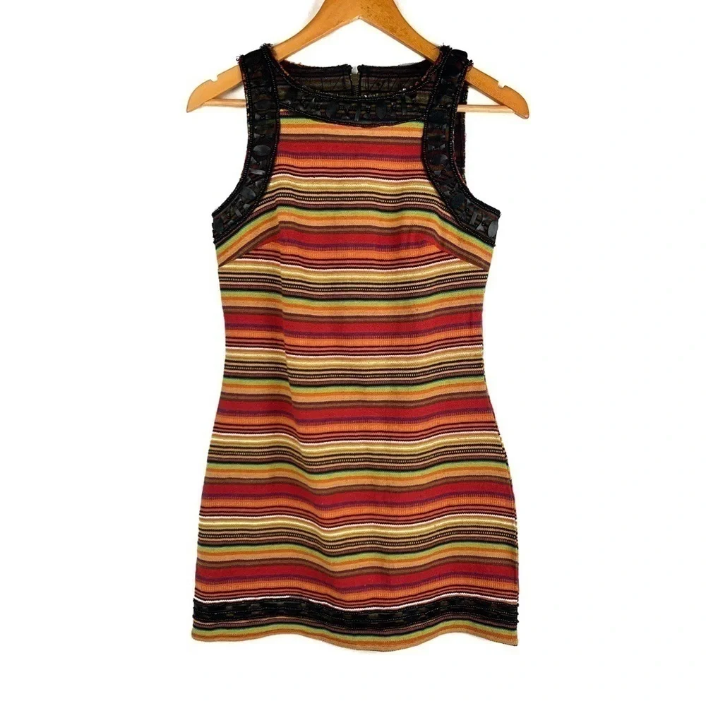 Free People New Romantics beaded stripe dress